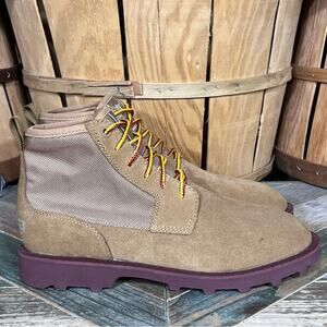 Sorel Caribou OTM Buff Madder Brown Suede Waterproof Chukka Boot Mens Size 8